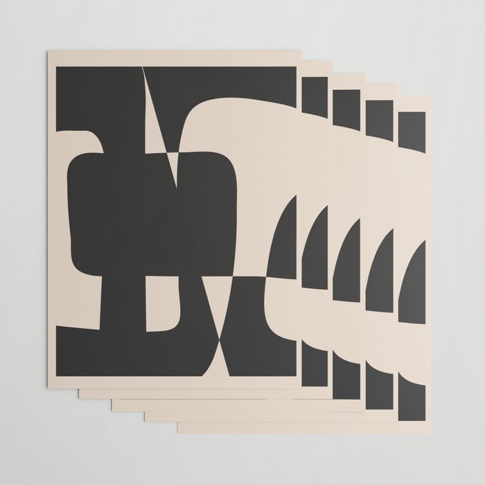 Modern Black And White Abstract Art 5 Wrapping Paper Gallery Image 3