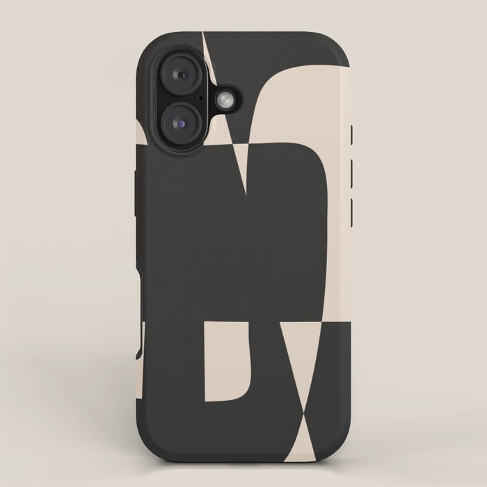 Modern Black And White Abstract Art 5 iPhone Case Gallery Image 1