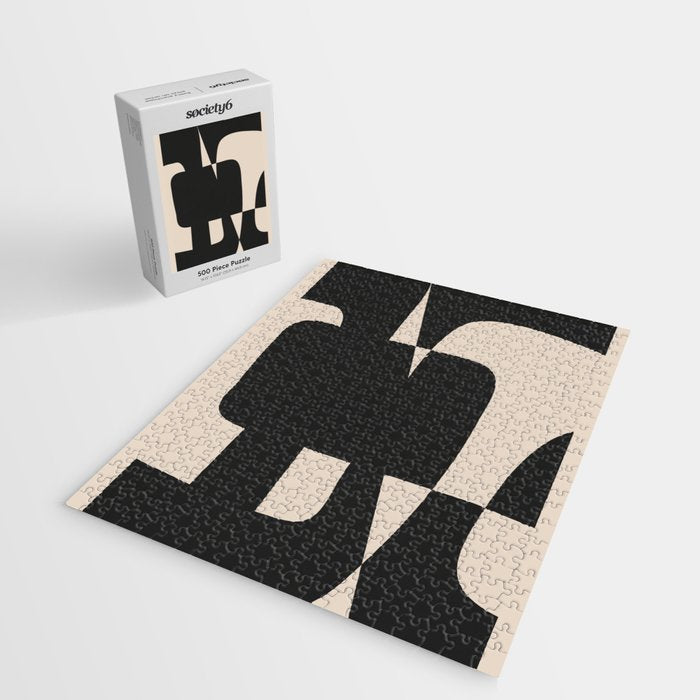 Modern Black And White Abstract Art 5 Jigsaw Puzzle Gallery Image 2