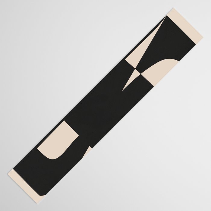 Modern Black And White Abstract Art 5 Table Runner Gallery Image 3