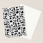 Black and white abstract organic shape pattern Stationery Card Gallery Image 2