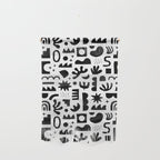Black and white abstract organic shape pattern Wall Hanging Gallery Image 1