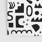 Black and white abstract organic shape pattern Poster Gallery Image 3
