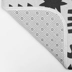 Black and white abstract organic shape pattern Bath Mat Gallery Image 2