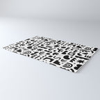 Black and white abstract organic shape pattern Rug Gallery Image 3
