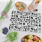 Black and white abstract organic shape pattern Cutting Board Gallery Image 2