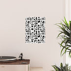 Black and white abstract organic shape pattern Poster Gallery Image 2
