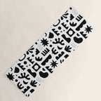 Black and white abstract organic shape pattern Yoga Mat Gallery Image 1