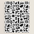 Black and white abstract organic shape pattern Jigsaw Puzzle Gallery Image 1