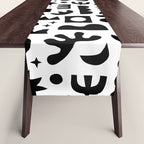 Black and white abstract organic shape pattern Table Runner Gallery Image 1