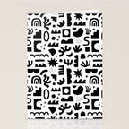 Black and white abstract organic shape pattern Stationery Card Gallery Image 2