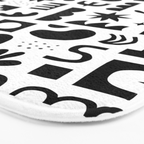 Black and white abstract organic shape pattern Bath Mat Gallery Image 3