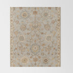 Antique Persian Floral Medallion Vector Painting Throw Blanket Gallery Image 2