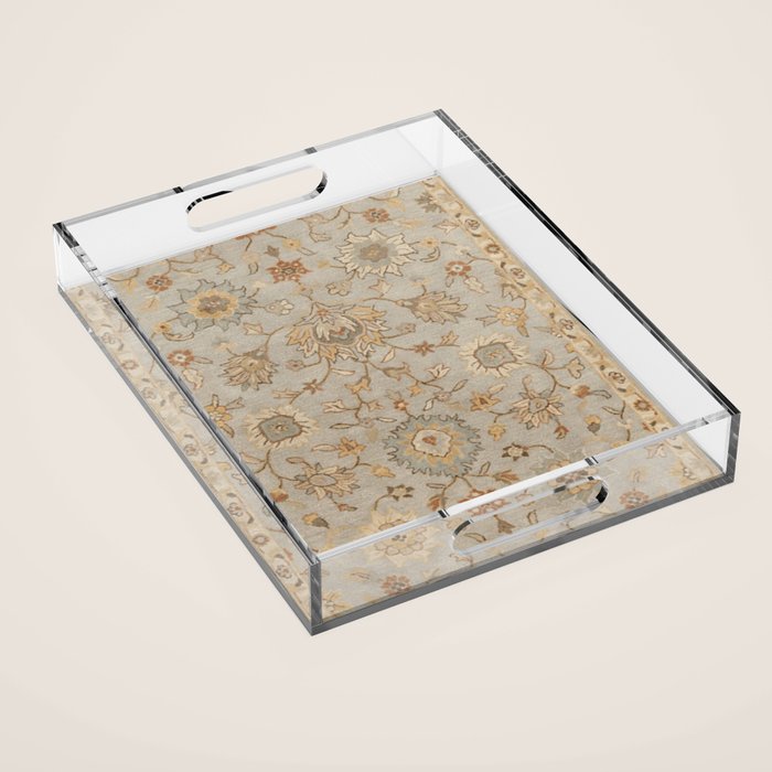 Antique Persian Floral Medallion Vector Painting Acrylic Tray Gallery Image 1