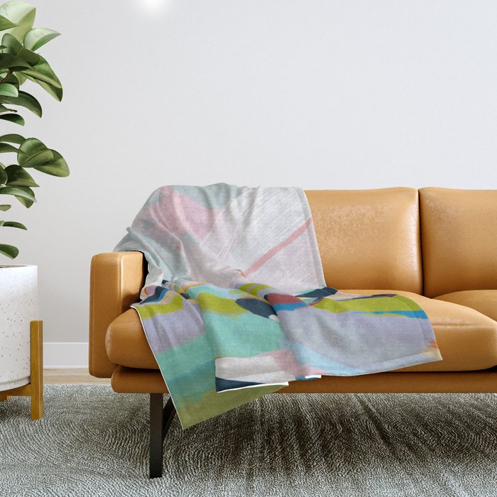 abstract summer hills Throw Blanket Gallery Image 1