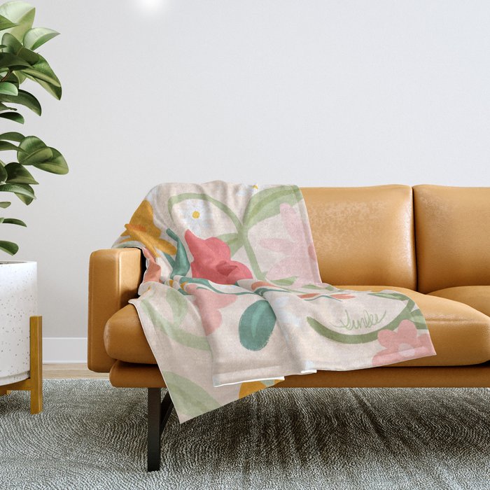 Bold Flowers Throw Blanket Gallery Image 1