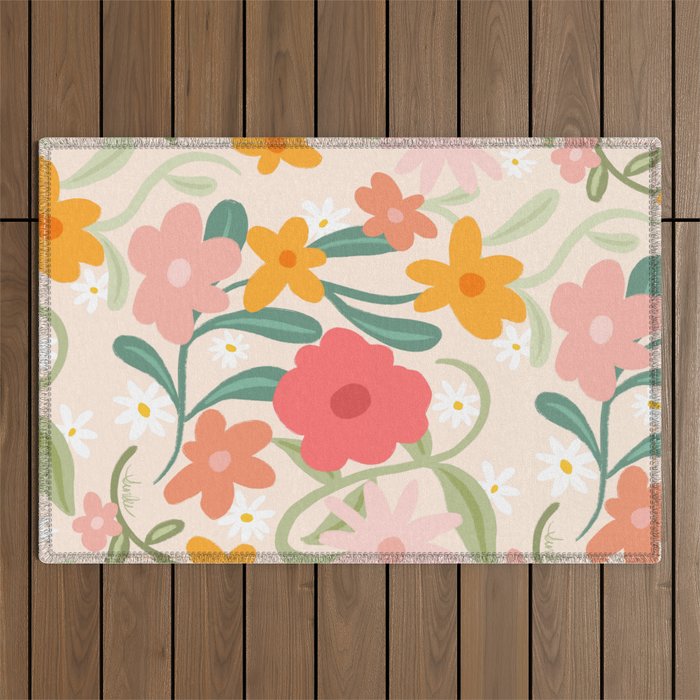 Bold Flowers Outdoor Rug Gallery Image 1