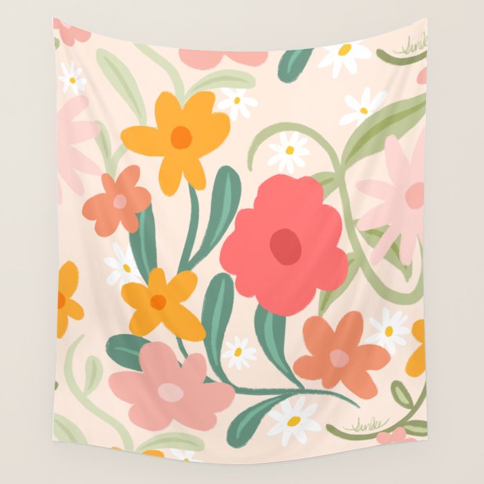 Bold Flowers Wall Tapestry Gallery Image 4