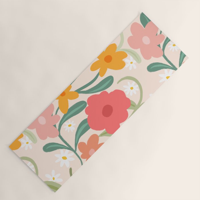 Bold Flowers Yoga Mat Gallery Image 1