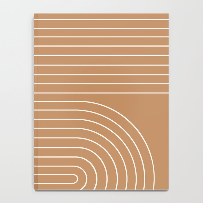 Minimal Line Curvature LXXXI Peach Orange Mid Century Modern Arch Abstract Notebook Gallery Image 4