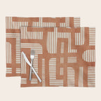 Terracotta Abstract Lines Artwork Hand Drawn Art Placemat Gallery Image 1