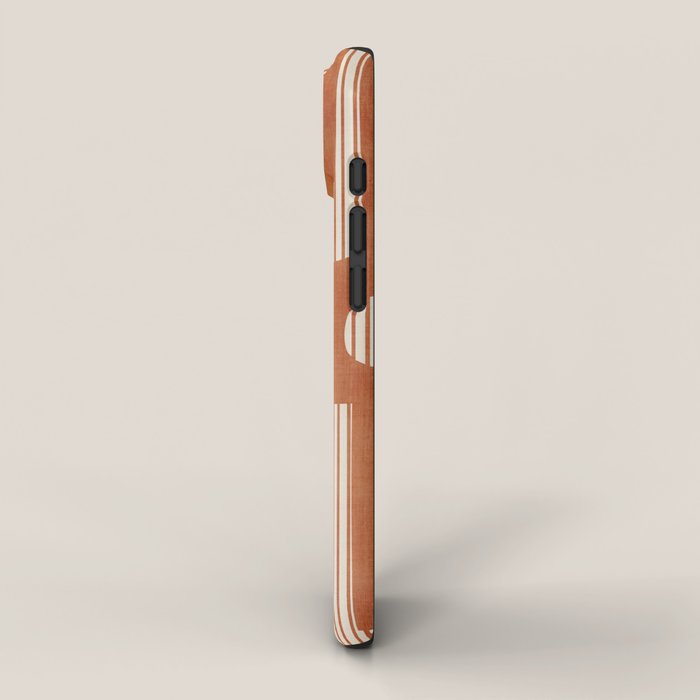 Terracotta Abstract Lines Artwork Hand Drawn Art iPhone Case Gallery Image 2