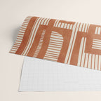 Terracotta Abstract Lines Artwork Hand Drawn Art Wrapping Paper Gallery Image 2