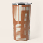 Terracotta Abstract Lines Artwork Hand Drawn Art Travel Mug Gallery Image 1