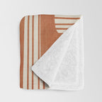 Terracotta Abstract Lines Artwork Hand Drawn Art Throw Blanket Gallery Image 3