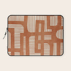 Terracotta Abstract Lines Artwork Hand Drawn Art Laptop Sleeve Gallery Image 1