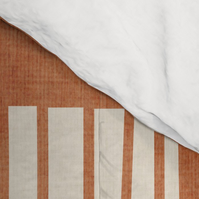 Terracotta Abstract Lines Artwork Hand Drawn Art Comforter Gallery Image 4