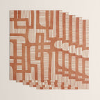 Terracotta Abstract Lines Artwork Hand Drawn Art Wrapping Paper Gallery Image 3