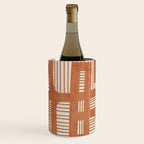 Terracotta Abstract Lines Artwork Hand Drawn Art Wine Chiller Gallery Image 1