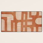 Terracotta Abstract Lines Artwork Hand Drawn Art Desk Mat Gallery Image 3