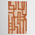 Terracotta Abstract Lines Artwork Hand Drawn Art Tablecloth Gallery Image 2