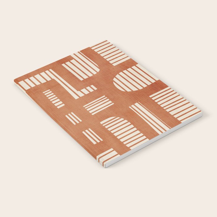 Terracotta Abstract Lines Artwork Hand Drawn Art Notebook Gallery Image 2