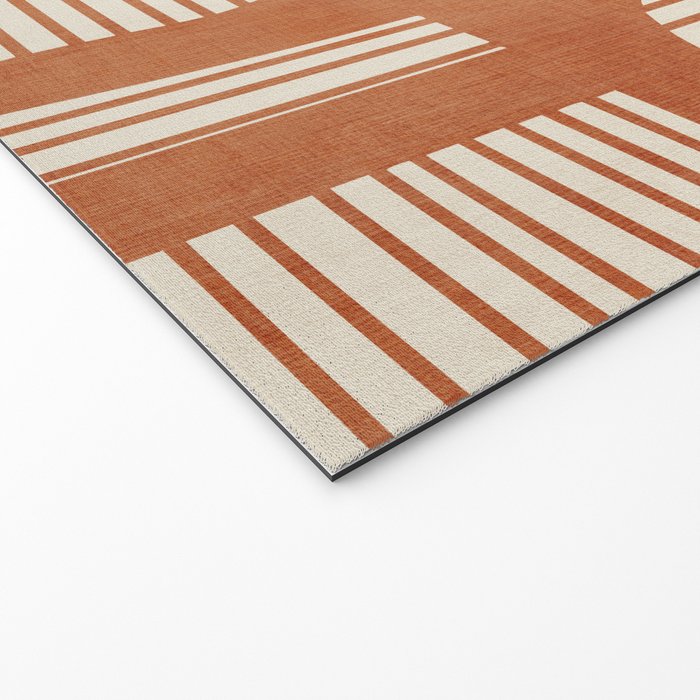 Terracotta Abstract Lines Artwork Hand Drawn Art Welcome Mat Gallery Image 2