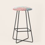 Festive, Floral Prints, Teal, Coral, Peach Stool Gallery Image 1