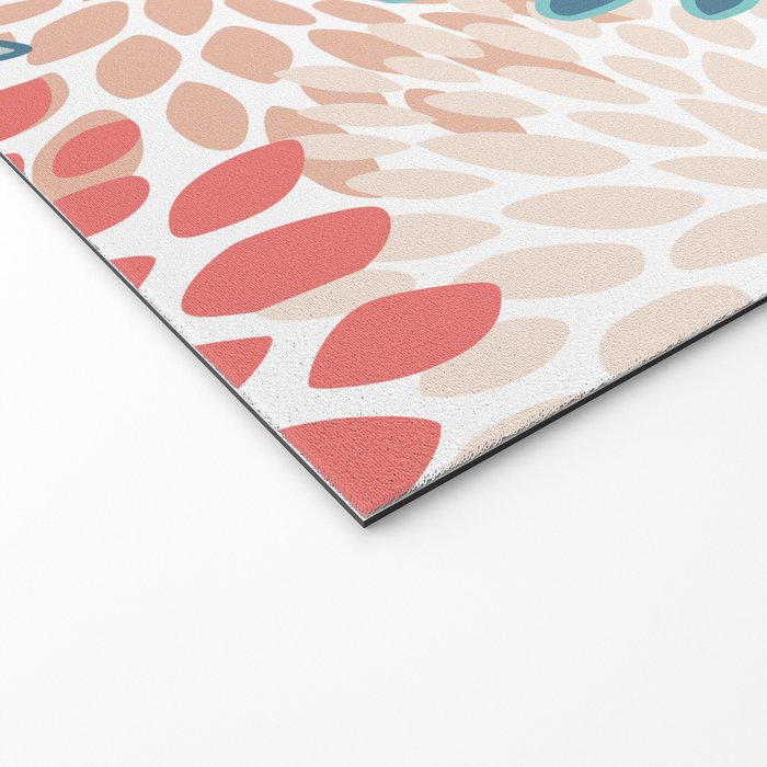 Festive, Floral Prints, Teal, Coral, Peach Welcome Mat Gallery Image 2