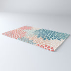 Festive, Floral Prints, Teal, Coral, Peach Rug Gallery Image 3