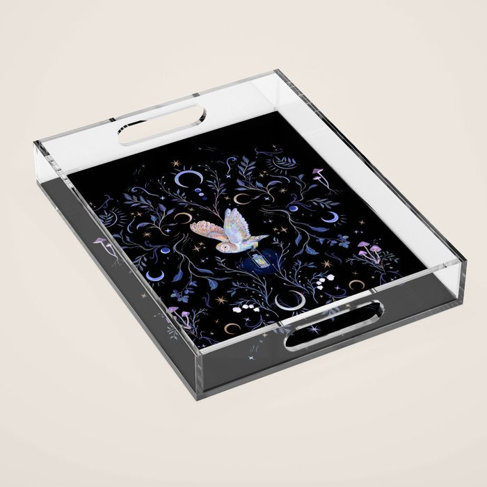 Moonlight Owl Acrylic Tray Gallery Image 1