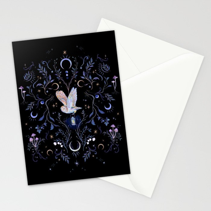 Moonlight Owl Stationery Card Gallery Image 2