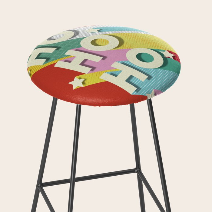Ho Ho Ho Christmas typography Stool Gallery Image 2