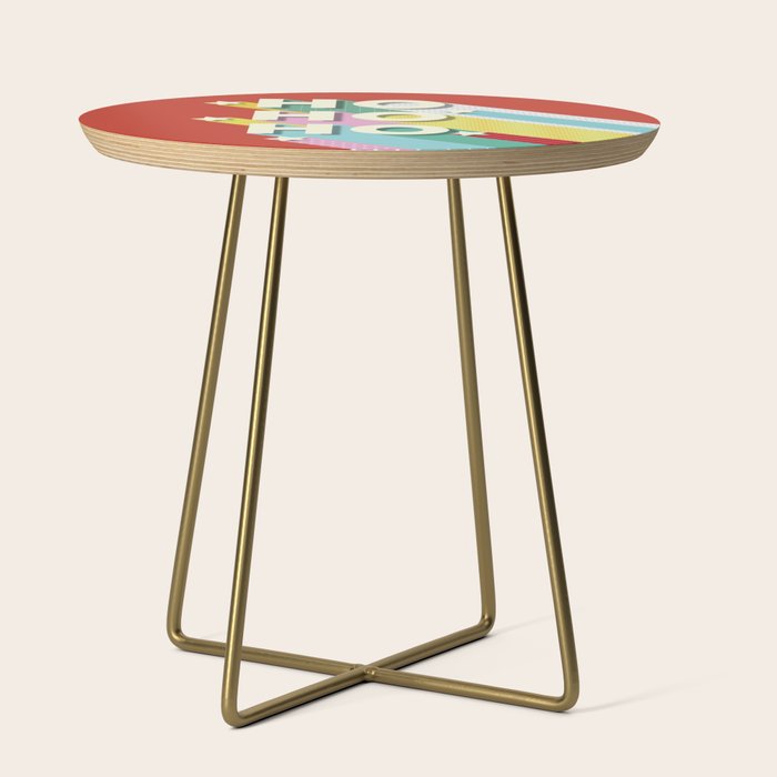 Ho Ho Ho Christmas typography Side Table Gallery Image 1
