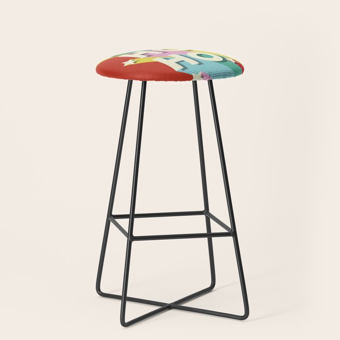Ho Ho Ho Christmas typography Stool Gallery Image 1