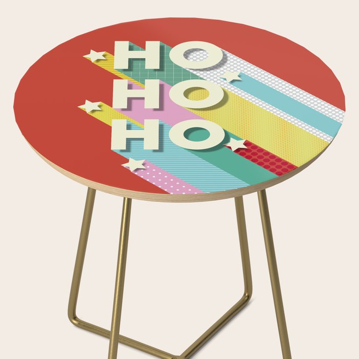 Ho Ho Ho Christmas typography Side Table Gallery Image 2