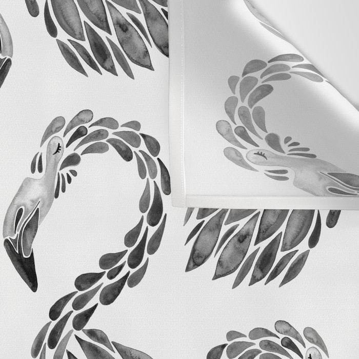 Miami Flamingo - Black Ink Wall Tapestry Gallery Image 3