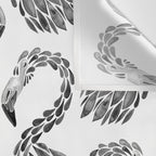 Miami Flamingo - Black Ink Wall Tapestry Gallery Image 3