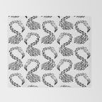 Miami Flamingo - Black Ink Throw Blanket Gallery Image 2