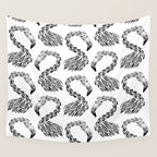 Miami Flamingo - Black Ink Wall Tapestry Gallery Image 4
